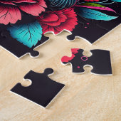 SCHWARZE CAT-BLUME FANTASY JIGSAW PUZZLE (Seite)