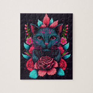 SCHWARZE CAT-BLUME FANTASY JIGSAW PUZZLE