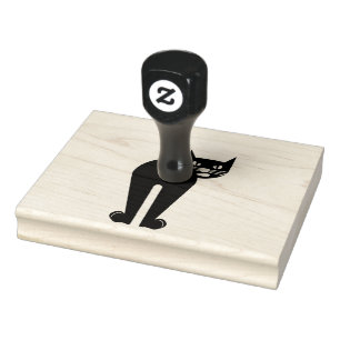 SCHWARZE CAT-HINTERN GROSSE RUBBER-BRIEFMARKE GUMMISTEMPEL
