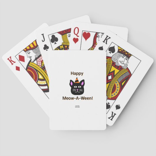 Schwarze Cat-Meow-A-Ween-Playing Cards Spielkarten (Rückseite)