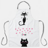 SCHWARZE CAT NIEDLICH KÜCHE LIEBE SCHÜRZE (Vorderseite)