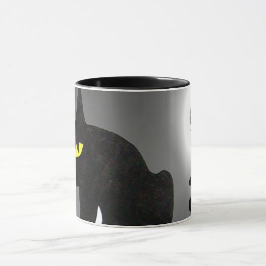 SCHWARZE CAT NINJA Grau Tasse (Zentrum)