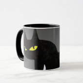 SCHWARZE CAT NINJA Grau Tasse (Vorderseite Links)