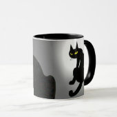 SCHWARZE CAT NINJA Grau Tasse (VorderseiteRechts)