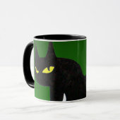 SCHWARZE CAT NINJA Green Tasse (Vorderseite Links)