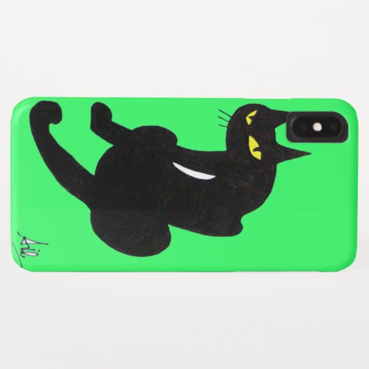 SCHWARZE CAT NINJA Hellgrün Case-Mate iPhone Hülle (Rückseite (Horizontal))