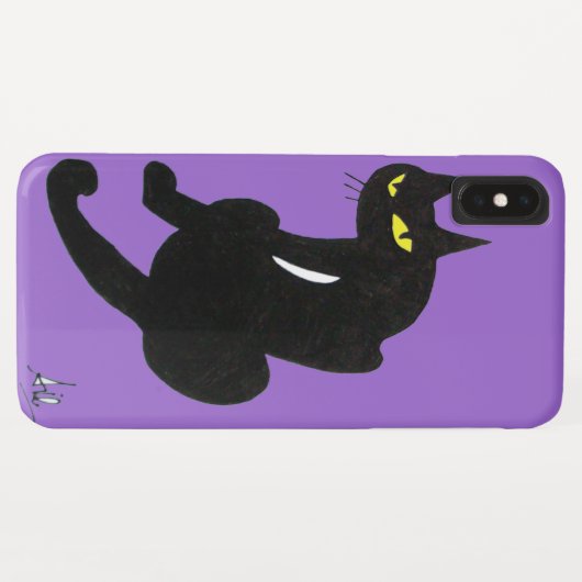 SCHWARZE CAT NINJA Lila Case-Mate iPhone Hülle (Rückseite (Horizontal))