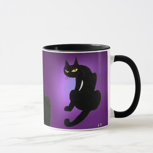 SCHWARZE CAT NINJA Lila Tasse (Rechts)
