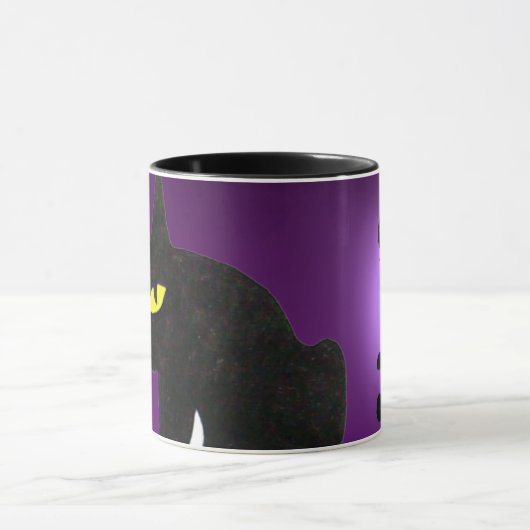 SCHWARZE CAT NINJA Lila Tasse (Zentrum)