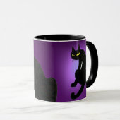 SCHWARZE CAT NINJA Lila Tasse (VorderseiteRechts)