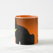 SCHWARZE CAT NINJA Orange Halloween Tasse (Zentrum)