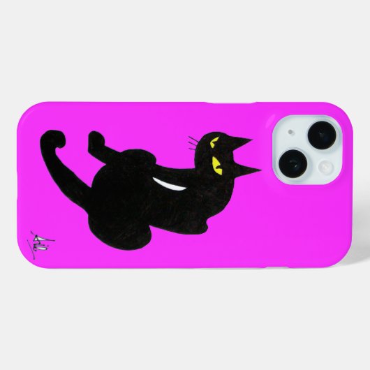 SCHWARZE CAT NINJA Pink Fuchsia Case-Mate iPhone Hülle (Rückseite (Horizontal))