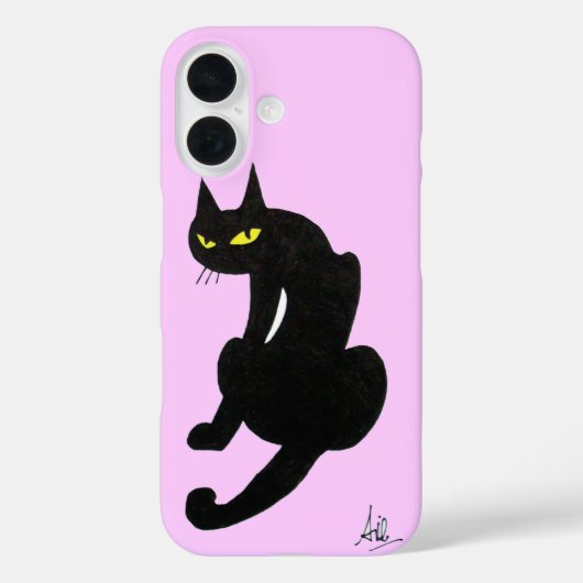 SCHWARZE CAT NINJA Pink Lilac Case-Mate iPhone Hülle (Rückseite)