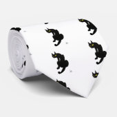 SCHWARZE CAT NINJA Schwarz-weiß Zeichnend Krawatte (Gerollt)