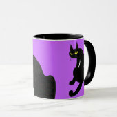 SCHWARZE CAT NINJA Ultra-Violet Lila Tasse (VorderseiteRechts)