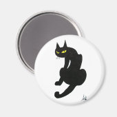SCHWARZE CAT NINJA Weiß Magnet (Vorderseite/Rückseite)