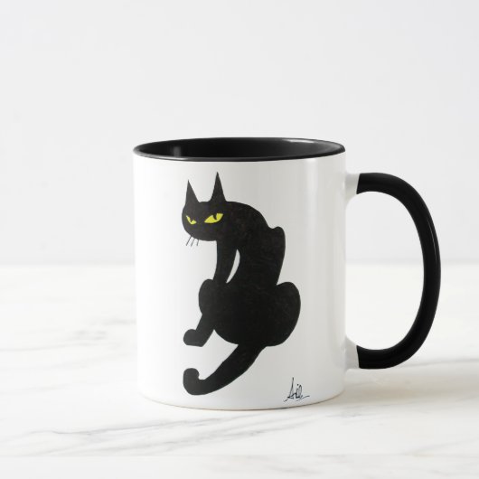 SCHWARZE CAT NINJA Weiß Tasse (Rechts)