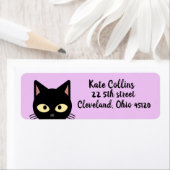 SCHWARZE CAT-PEED-ART-RÜCKSENDEADRESSEN-AUFKLEBER (Insitu)