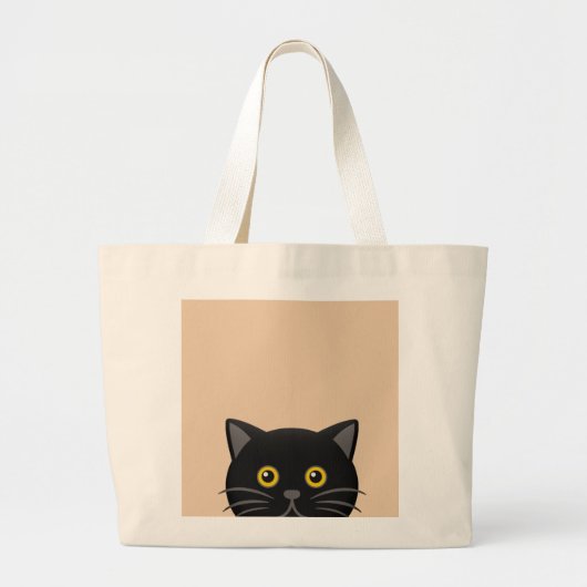 SCHWARZE CAT-PEEKING-HANDBAGEN-TASCHE JUMBO STOFFBEUTEL (Vorne)