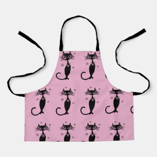 SCHWARZE CAT-RETRO-SCHÜRZE SCHÜRZE