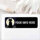 SCHWARZE CAT-RÜCKSENDEADRESSEN-AUFKLEBER (Insitu)