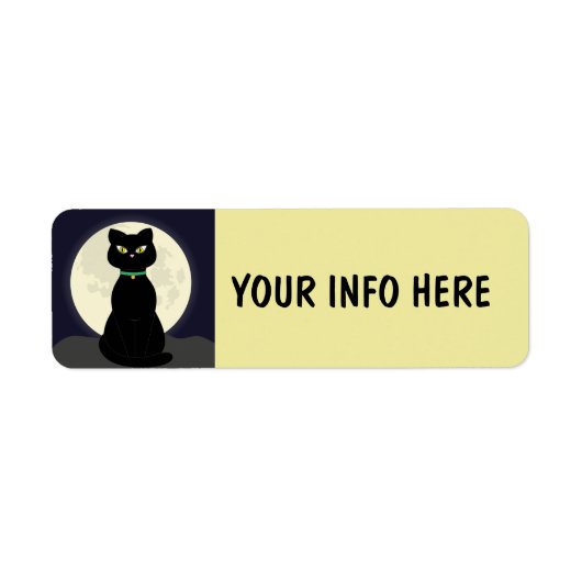 SCHWARZE CAT-RÜCKSENDEADRESSEN-AUFKLEBER (Vorne)