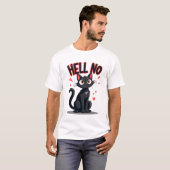 SCHWARZE CAT SAYS HELL NO T-Shirt (Vorne ganz)