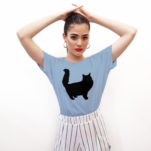 SCHWARZE CAT-SILHOUETTE-ART-T - SHIRT