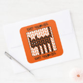 SCHWARZE CAT-STRICK Große Quadrat-Umschlag Aufkleb Quadratischer Aufkleber (Umschlag)