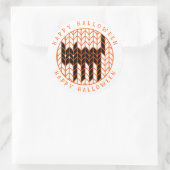 SCHWARZE CAT STRICK Große runde Umschlag Aufkleber (Tasche)