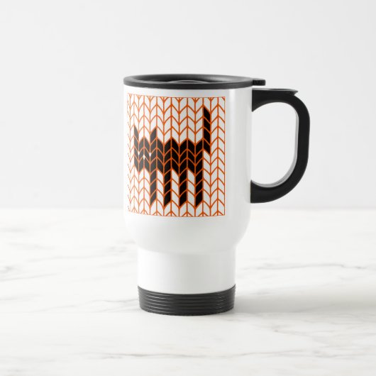 SCHWARZE CAT-STRICK-Travel Mug Reisebecher (Rechts)