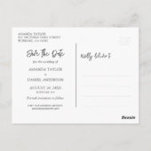 Schwarze Chalkboard-String-Leuchten Save the Date Postkarte (Rückseite)