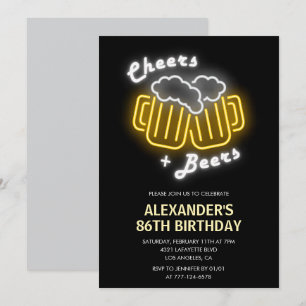 Schwarze Cheers und Biere trinken zum 86. Geburtst Einladung