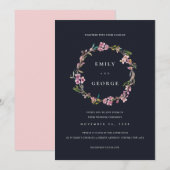 SCHWARZE CHERRY-BLOSSOM-FLORALWRADWÄSCHE DANKESKARTE (Vorne/Hinten)