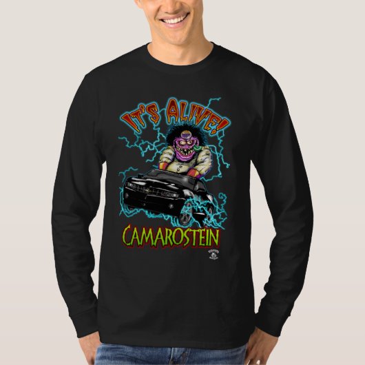 Schwarze Chevy Camaro RS lange Hülse T-Shirt (Vorderseite)