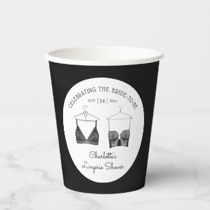 Schwarze Chic-Spitze-Wasserfarbe-Wäsche-Junggesell Pappbecher