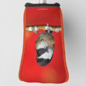 Schwarze Chickade auf Herbstrot Hintergrund Golf Headcover (Rotieren 90)