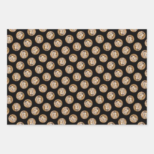 Schwarze Chickade im Winter Original Foto Geschenkpapier Set (Vorderseite 3)