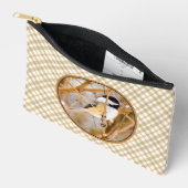 Schwarze Chickade im Winter Original Foto Zubehörtasche (Offen)