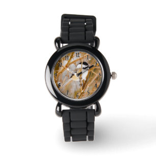 Schwarze Chickade - Original-Foto Armbanduhr