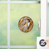 Schwarze Chickade - Original-Foto Fensteraufkleber (Zuhause)