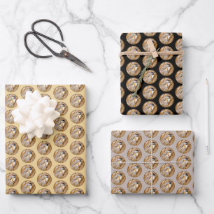 Schwarze Chickade - Original-Foto Geschenkpapier Set