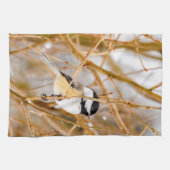 Schwarze Chickade - Original-Foto Geschirrtuch (Horizontal)
