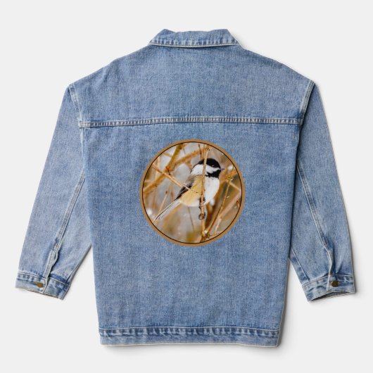 Schwarze Chickade - Original-Foto Jeansjacke (Rückseite)