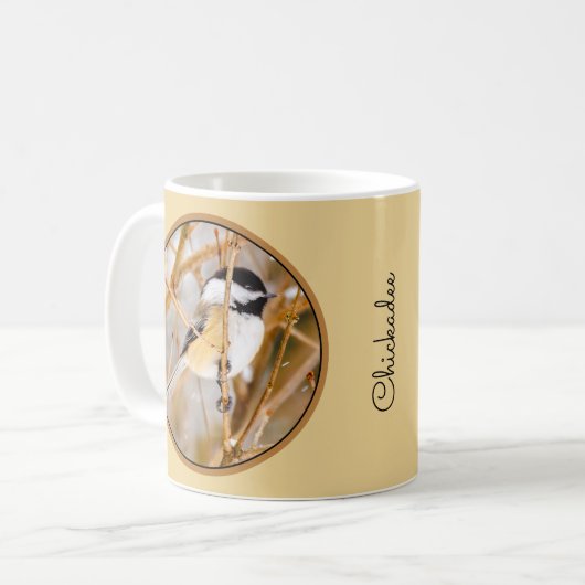 Schwarze Chickade - Original-Foto Kaffeetasse (Vorderseite Links)