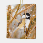 Schwarze Chickade - Original-Foto Keramikornament (Links)