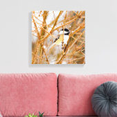 Schwarze Chickade - Original-Foto Leinwanddruck (Insitu (Wohnzimmer))