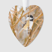 Schwarze Chickade - Original-Foto Ornament (Vorderseite)