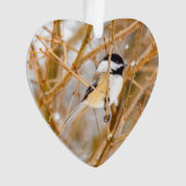 Schwarze Chickade - Original-Foto Ornament (Vorderseite)