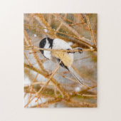Schwarze Chickade - Original-Foto Puzzle (Vertikal)